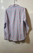 Load image into Gallery viewer, Con.Struct Mens Blue Pink Long Sleeve 4 Way Stretch Dress Shirt Size M With Tag
