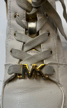 Load image into Gallery viewer, Michael Kors Kids White Gold Leather Lace-Up Sneakers Shoes Size 13
