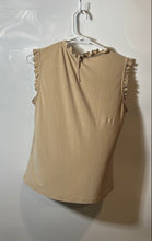 Load image into Gallery viewer, Tommy Hilfiger Womens Beige Ruffle Sleeveless Blouse Top Size Small

