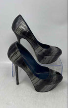 Load image into Gallery viewer, Sergio Rossi Womens Gray Black Animal Print Stiletto Platform Heels Size 36
