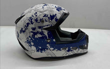 Load image into Gallery viewer, GLX White Blue Motocross Full Face Motorcycle Helmet Size M 51-52 CM
