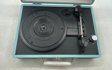 Load image into Gallery viewer, Blue Portable Suitcase Turntable Record Player Built-In Stereo Speakers Untested
