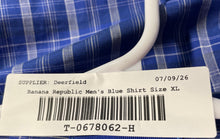Load image into Gallery viewer, Banana Republic Mens Blue Plaid Slim Fit Long Sleeve Button-Up Shirt Size XL
