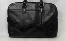 Load image into Gallery viewer, Fossil Unisex Mercer Black Leather Double Zipper Top Handles Laptop Bag
