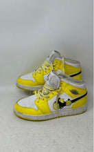 Load image into Gallery viewer, Nike Kids Air Jordan 1 Mid SE Yellow White Mid Top Lace-Up Sneaker Shoes Size 6Y

