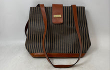 Load image into Gallery viewer, Boots N Bags Womens Brown Striped Double Handle Shoulder Tote Purse
