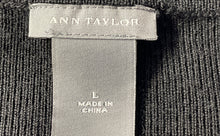 Load image into Gallery viewer, Ann Taylor Womens Black Long Sleeve V-Neck Button Front Cardigan Sweater Size L
