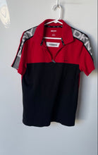 Load image into Gallery viewer, DKNY Mens Red Black And White Colorblock Short Sleeve Polo Shirt Size S
