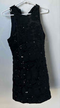 Load image into Gallery viewer, Zara Womens Black Sequin Sleeveless Round Neck Mini Dress Size Medium

