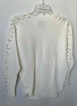 Load image into Gallery viewer, Liv Milano Womens Off White Embellished Knitted Pullover Sweater Size Small

