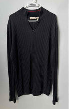 Load image into Gallery viewer, DKNY Mens Gray Ribbed Knit Long Sleeve Quarter Zip Pullover Sweater Size XL
