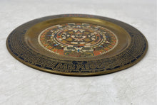 Load image into Gallery viewer, Cancun Mexican Mayan Aztec Brass Enamel Calendar Collectible Wall Hanging Plate
