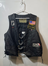 Load image into Gallery viewer, Tennessee Leather Mens Black Patches Front Chain Extenders Biker Vest No Size
