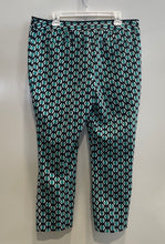 Load image into Gallery viewer, Worthington Womens Black Green Geometric Straight Leg Ankle Pants Size 16
