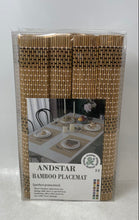 Load image into Gallery viewer, Pack Of 8 Andstar Brown Bamboo Rectangular Placemat Set For Dining Table
