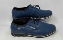 Load image into Gallery viewer, Cosidram Mens Blue Leather Drawstring Low Top Oxford Dress Shoes Size EUR 48
