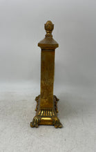 Load image into Gallery viewer, Antique Gold Tone Wood Quartz Roman Numerals Victorian Desk Clock Not Tested
