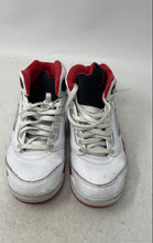 Load image into Gallery viewer, Nike Boys Air Jordan 5 HQ7979-101 White Red Leather Basketball Shoes Size 2.5Y
