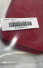 Load image into Gallery viewer, Fossil Womens Red Pebbled Leather Corner Zipper Tasseled Wristlet Wallet
