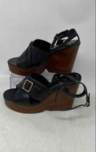 Load image into Gallery viewer, Vince Camuto Womens Black Brown Wedge Heel Open Toe Ankle Strap Sandals Size 6 M
