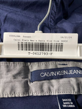 Load image into Gallery viewer, Calvin Klein Mens Blue Dark Wash Pockets Straight Leg Jeans Size 34x32
