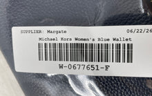 Load image into Gallery viewer, Michael Kors Womens Jet Set Blue Pebbled Leather Inner Divider Zip-Around Wallet
