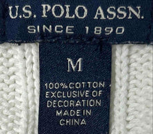 Load image into Gallery viewer, US Polo Assn. Womens White Cotton Long Sleeve V-Neck Pullover Sweater Size M
