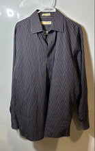 Load image into Gallery viewer, Michael Kors Mens Brown Long Sleeve Collared Button Front Dress Shirt Size XL
