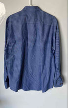 Load image into Gallery viewer, Tasso Elba Mens Blue Check Print Long Sleeve Button Front Dress Shirt L 16-16.5
