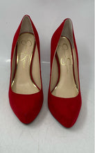 Load image into Gallery viewer, Jessica Simpson Womens Parisah Red Slip-On Stiletto Pump Heels Size 6M
