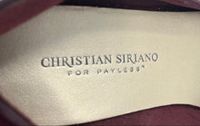 Load image into Gallery viewer, Christian Siriano Womens Burgundy Suede Chain-Trim Slip-On Loafer Flats Size 8.5
