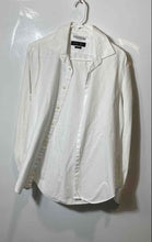 Load image into Gallery viewer, Zara Mens White Long Sleeve Slim-Fit Collared Button-Up Shirt Size Medium

