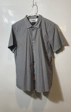 Load image into Gallery viewer, Armani Exchange Mens White Black Geometric Short Sleeve Button-Up Shirt Size L
