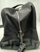 Load image into Gallery viewer, Versace Parfums Womens Black Pockets Zip Top Lined Travel Duffle Bag Damaged
