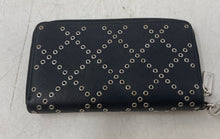 Load image into Gallery viewer, Michael Kors Womens Black Card Holder Studded Zip-Around Wristlet Wallet
