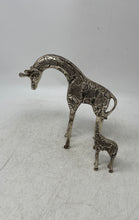 Load image into Gallery viewer, Lot Of 2 Pcs Decorative Collectible Giraffe Silver Tone Figurines
