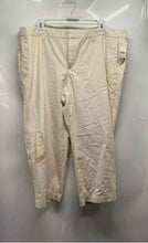 Load image into Gallery viewer, Gap Womens Beige Pinstriped Cotton Cropped Chino Pants Size 16 With Tag
