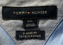 Load image into Gallery viewer, Tommy Hilfiger Mens Blue Long Sleeve Classic Fit Button-Up Shirt Size Large
