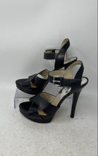 Load image into Gallery viewer, Michael Kors Womens Oksana Black Leather Ankle Strap Platform Sandals Size 7.5M
