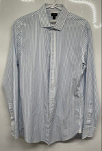 Load image into Gallery viewer, J.Crew Mens Blue White Striped Ludlow Long Sleeve Button-Up Shirt Size Medium
