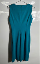 Load image into Gallery viewer, Calvin Klein Womens Dark Aqua Sleeveless Round Neck Pleated Sheath Dress Size 2
