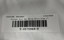 Load image into Gallery viewer, Michael Kors Mens White Cotton Long Sleeve Non-Iron Dress Shirt Size 17 34/35
