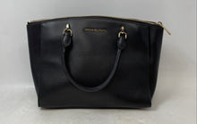 Load image into Gallery viewer, Michael Kors Womens Ellis Black Leather Double Handle Zipper Satchel Purse

