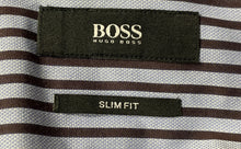 Load image into Gallery viewer, Hugo Boss Mens Blue Striped Cotton Slim Fit Long Sleeve Dress Shirt Size 39/15.5
