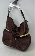 Load image into Gallery viewer, Aldo Womens Brown Leather Braided Strap Inner Pockets Lined Zip Top Shoulder Bag

