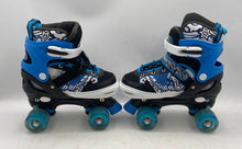 Load image into Gallery viewer, Taiker Unisex Kids Black Blue White Adjustable Four Wheeled Roller Skates 34-37
