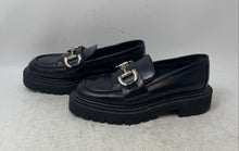 Load image into Gallery viewer, H&amp;M Womens Black Leather Slip-On Chunky Heel Loafer Shoes Size EUR 39
