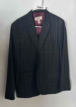 Load image into Gallery viewer, Original Penguin Mens Dark Gray Plaid Print Long Sleeve 2-Button Blazer Size L
