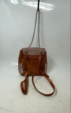 Load image into Gallery viewer, Velez Womens Brown Leather Chain Strap Convertible Backpack Size Small
