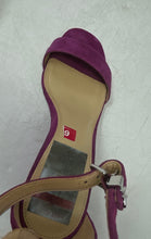 Load image into Gallery viewer, Michael Kors Womens Fiona Purple Suede Wedge Heel Ankle Strap Sandals Size 6M
